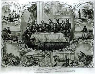 पंद्रहवां संशोधन, राष्ट्रपति यूलिसिस एस ग्रांट द्वारा हस्ताक्षरित (1822-85) मार्च 1870 (लिथो) (बी एंड डब्ल्यू फोटो) द्वारा अमेरिकी स्कूल