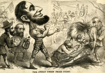द ग्रेट यूनियन प्राइज फाइट, 1861 द्वारा अमेरिकी स्कूल