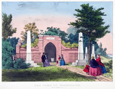 वाशिंगटन का मकबरा, माउंट वर्नोन, वीए, पब। c.1857 (कलर लिथो) द्वारा अमेरिकी स्कूल
