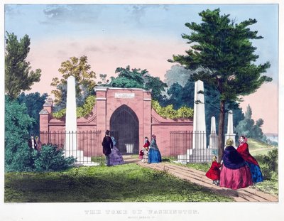 वाशिंगटन का मकबरा, माउंट वर्नोन, वीए, पब। c1857 रंग लिथोग्राफ। द्वारा अमेरिकी स्कूल