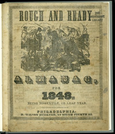 1848 के लिए रफ एंड रेडी पंचांग का शीर्षक पृष्ठ, 1847 में प्रकाशित (प्रिंट) द्वारा अमेरिकी स्कूल
