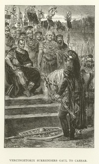 Vercingetorix गॉल को सीज़र को सौंप देता है द्वारा अमेरिकी स्कूल