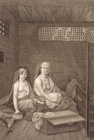 जीन बैप्टिस्ट मसर्ड, पब द्वारा उकेरी गई &39;मिस्र के विवरण&39; के खंड II की वेशभूषा और चित्रों से सार्वजनिक नृतक नेपोलियन के आदेश के तहत, 1822 द्वारा आंद्रे डुटरट्रे