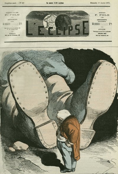 एडोल्फ थियर्स (1797-1877), फ्रांसीसी राजनेता। गिल द्वारा "" L'Eclipse" में कवर, जनवरी 12 द्वारा एंड्रयू गिल