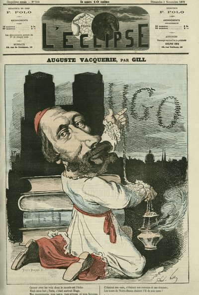 अगस्टे वैक्वेरी (1819-1895), फ्रांसीसी कवि, नाटककार और पत्रकार। गिल द्वारा "" L'Eclipse" में कवर, नवंबर 3 द्वारा एंड्रयू गिल