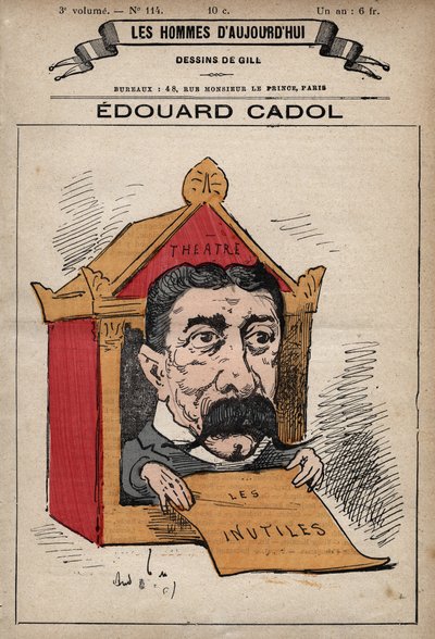 एडवर्ड कैडोल का कार्टून (1831-1898) 'लेस होम्स डी'टुडे' के अंग्रेजी उपन्यासकार c. 1779 - 1880 आंद्रे गिल द्वारा (1840-85) द्वारा एंड्रयू गिल