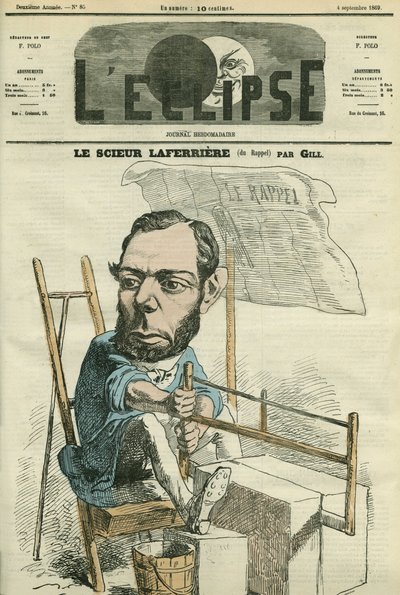 एडौर्ड लाफ़रिएरे (1841-1901), फ्रांसीसी मजिस्ट्रेट और राजनीतिज्ञ। गिल द्वारा "" L'Eclipse" में कवर, सितंबर 4 द्वारा एंड्रयू गिल