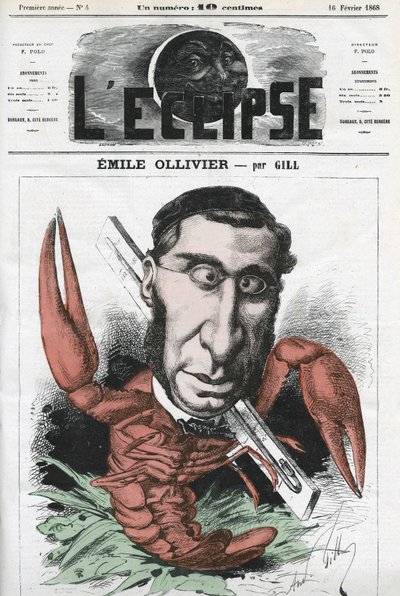 एमिल ओलिवियर (1825-1913), फ्रांसीसी राजनीतिज्ञ। गिल द्वारा "" L'Eclipse" में कवर, फरवरी १६ द्वारा एंड्रयू गिल