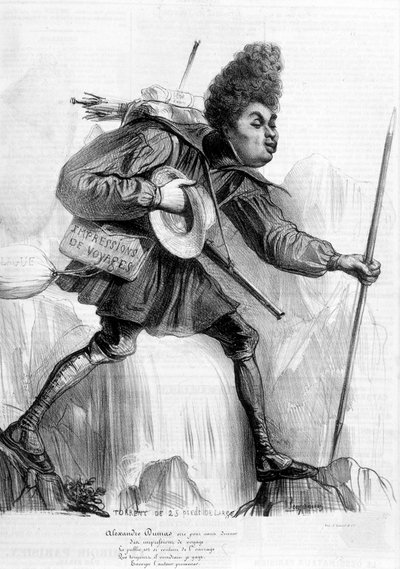 अलेक्जेंड्रे डुमास पेरे पर विनोदी चित्र - "" चारिवारी"" में, लगभग 1840। द्वारा एंड्रयू गिल