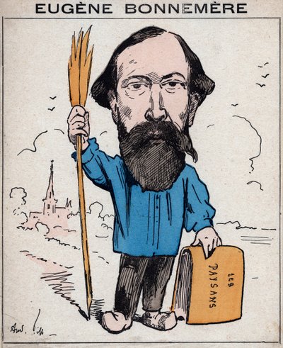 जोसेफ यूजीन बोनमेरे (1813-1893) फ्रांसीसी इतिहासकार और लेखक - आंद्रे गिल द्वारा कार्टून, "लेस होम्स डी'टुडे" में, पेरिस द्वारा एंड्रयू गिल