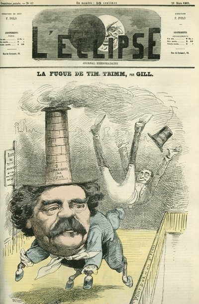 लियो लेस्पेस ने टिमोथी ट्रिम (1815-1875), फ्रांसीसी पत्रकार। गिल द्वारा "" L'Eclipse"" में कवर, २८ मार्च द्वारा एंड्रयू गिल