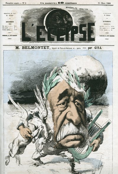 लुई बेलमोंटेट (1799-1879), फ्रांसीसी कवि और राजनीतिज्ञ। गिल द्वारा "" L'Eclipse" में कवर, मार्च 15 द्वारा एंड्रयू गिल