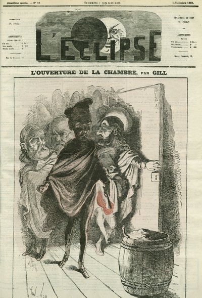 सदन का उद्घाटन, बुग्नॉट के एक गीत का चित्रण। गिल द्वारा "" L'Eclipse" में कवर, 5 दिसंबर December द्वारा एंड्रयू गिल