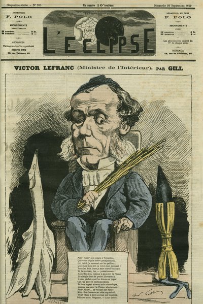 विक्टर लेफ्रैंक (1809-1883), फ्रांसीसी राजनीतिज्ञ। गिल द्वारा "" L'Eclipse" में कवर, 29 सितंबर द्वारा एंड्रयू गिल