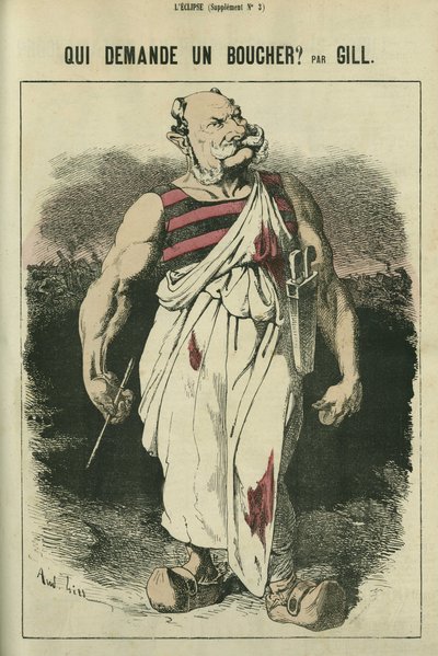 कौन कसाई के लिए पूछता है, जर्मनी के विलियम I (1797-1888) का कैरिकेचर, 1870 के युद्ध के विजेता। गिल द्वारा "" L'Eclipse"" में द्वारा एंड्रयू गिल