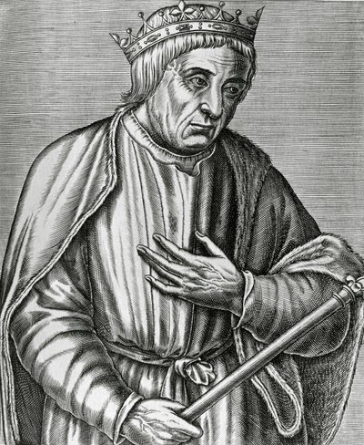 पोलैंड के राजा कासिमिर III का पोर्ट्रेट, जिसे ग्रेट (1310-1370) के नाम से जाना जाता है, द रियल पोर्ट्रेट्स एंड लाइव्स ऑफ़ इलस्ट्रियस मेन से उकेरा गया है द्वारा आंद्रे तिवेट
