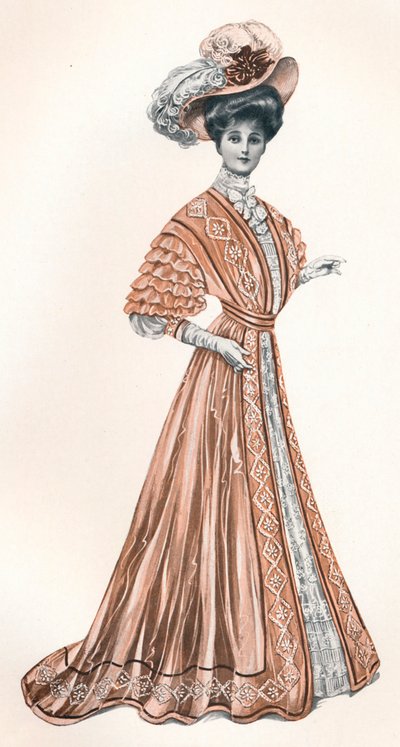एक एडवर्डियन महिला की कैटलॉग चित्रण, c1908 द्वारा आंद्रे और बेपहियों की गाड़ी