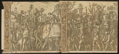 जूलियस सीजर की विजय [संख्या 5 और 6 प्लस 2 कॉलम], 1599। द्वारा एंड्रिया एंड्रीनी