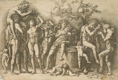 Bacchanal with a Wine Vat, ca. 1470-90.  द्वारा एंड्रिया मेंटेग्ना