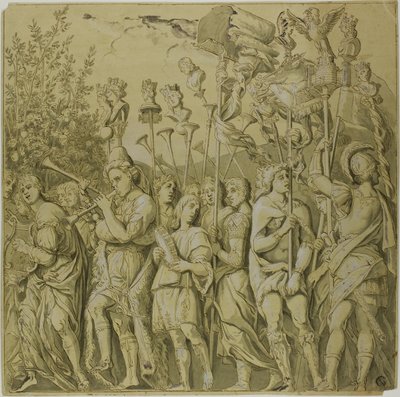 जूलियस सीज़र की जीत: कैनवास नंबर VII द्वारा Andrea Mantegna