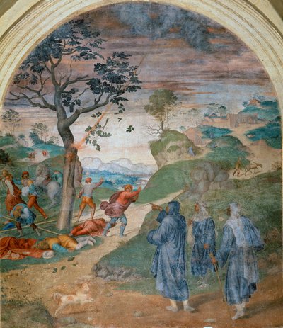 एस। फिलिप्पो बेनिज़ी ने ईशनिंदा करने वालों को दंडित किया, 1509-1510 द्वारा एंड्रिया डेल सार्तो