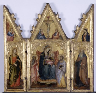 मैडोना एंड चाइल्ड के साथ ट्रिप्टेक, c.1400 (लकड़ी पर तापमान) द्वारा Andrea di Bartolo
