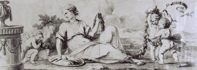 पुट्टी के साथ महिला आकृति, अलंकारिक रचना, सीए 1754, एंड्रिया अप्पियानी द्वारा डिजाइन (1754-1817) दराज-ब्यूरो की छाती के लिए द्वारा ग्यूसेप मैगिओलिनी, इटली द्वारा एंड्रिया द एल्डर अप्पियानी