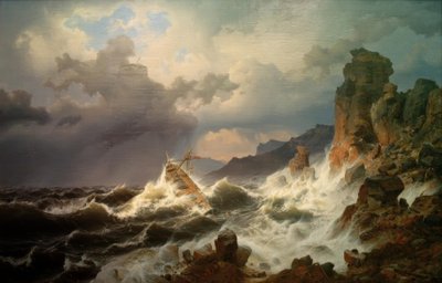 नॉर्वेजियन तट पर एक समुद्री तूफान द्वारा Andreas Achenbach