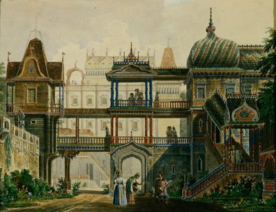 ओपेरा एवेस्टोव्स्की द्वारा 1841 में ओपेरा आस्कोल्ड्स ग्रेव के लिए स्टेज डिजाइन द्वारा एंड्रियास लियोनहार्ड रोलर
