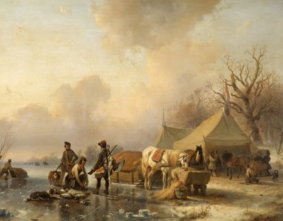 स्लीव, 1840 के साथ शीतकालीन दृश्य द्वारा एंड्रियास स्केलफहोउट