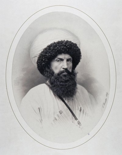 इमाम शामिल का चित्रण 1797-1871, 1859 द्वारा आंद्रेई डेनिर्क