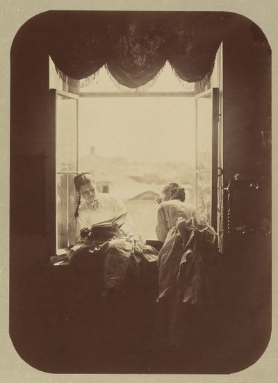 [खिड़की पर दो युवा महिलाएं], सीए। 1870. द्वारा आंद्रेई ओसिपोविच कारलिन