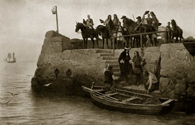 जेम्स II की उड़ान, 1688, &39;हचिन्सन की कहानी ब्रिटिश नेशन की कहानी&39;, c.1923 से द्वारा एंड्रयू कैरिक गौ