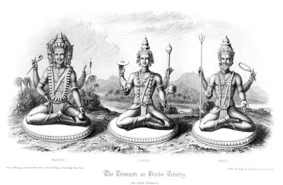 त्रिमूर्ति या हिंदू त्रिमूर्ति। द्वारा एंड्रयू थॉमस