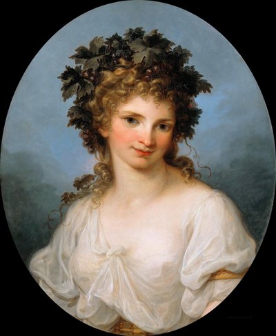 "" Autoportrait en bacchante "" (Bacchante के रूप में सेल्फ़-पोर्ट्रेट) Peinture d'Angelika कॉफ़मैन (1741-1807), वर्स 1786 - कैनवास पर तेल Dim 76.7x64.2 cm Staatliche Museen, बर्लिन द्वारा एंजेलिका कॉफ़मैन