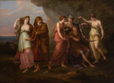 टेलिमैचस और निम्फ्स ऑफ कैलिप्सो, 1782 द्वारा Angelica Kauffmann