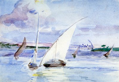 सेलिंग बोट्स के साथ एक झील, c1864-1930 द्वारा अन्ना ले मेरिट