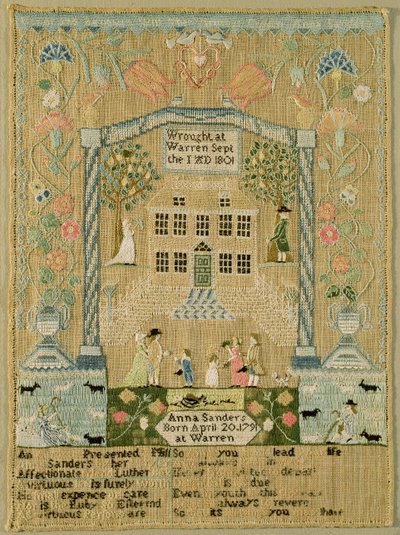 सांपला, 1801 (लिनन पर रेशम धागा) द्वारा अन्ना सैंडर्स