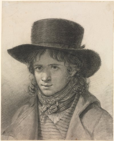 टोपी में स्व-चित्र द्वारा Anne-Louis Girodet de Roucy-Trioson