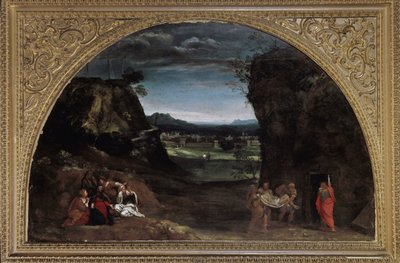 बयान के साथ लैंडस्केप (कैनवास पर तेल, c.1604) द्वारा एनीबेल कार्रेसी