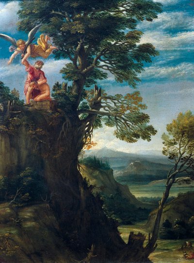 एनीबेल कार्रेसी द्वारा इसहाक का बलिदान (1560-1609), कैनवास पर तेल, 45x34 सेमी द्वारा एनीबेल कार्रेसी