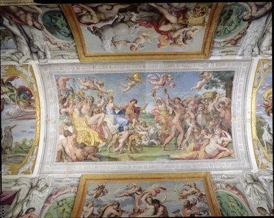 Bacchus और Ariadne की विजय का Carracci Carracci गैलरी हॉल विवरण, 1597-1604 ताज़ा द्वारा एनीबेल कार्रेसी