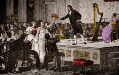 निकोलो पगनिनी (1792-1840) पहली जीत - एनीबेल गट्टी द्वारा पेंटिंग के बाद वुडकट (1828-1909) द्वारा एनीबेल गत्ती