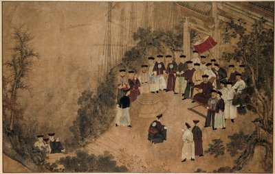 जनरल शि लांग समुद्र किनारे एक कुएं पर गणमान्य व्यक्तियों के एक दल के साथ माजू के चमत्कार (श्रृंखला का शीर्षक) द्वारा गुमनाम