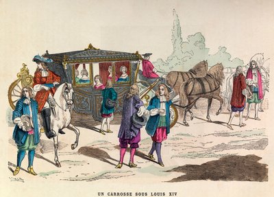 एक कोच, 17वीं शताब्दी में राजा लुई XIV का शासन - एक कोच, राजा लुई XIV का शासन - निजी संग्रह द्वारा अनाम अनाम