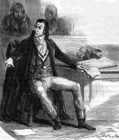 एंटोनी क्वेंटिन फाउक्वियर डी टिनविल, डिट फौक्विएर-टिनविले (1746-1795), फ्रांसीसी सांसद और क्रांतिकारी, क्रांतिकारी न्यायाधिकरण के सार्वजनिक आरोप लगाने वाले - अल्फोंस डी लैमार्टाइन (1790-1869) द्वारा "हिस्टोइरे डेस गिरोंडिन्स" में उत्कीर्णन (1790- द्वारा अनाम अनाम
