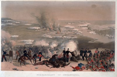 सेवस्तोपोल की बमबारी - बेनामी - 1854 - रंग लिथोग्राफ - 83x117,2 - निजी संग्रह द्वारा अनाम अनाम