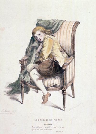 द मैरिज ऑफ फिगारो में चेरुबिनो चरित्र, मोजार्ट द्वारा ओपेरा (1837) द्वारा अनाम अनाम