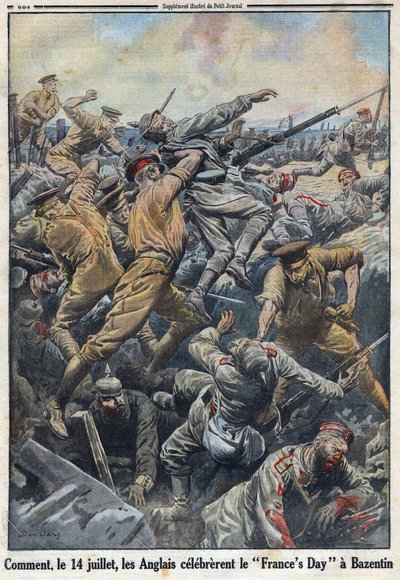 प्रथम विश्व युद्ध 1914-1918 (युद्ध 14-18)। 13 और 14 जुलाई 1916 को क्रेते बेजेंटिन की लड़ाई जहां अंग्रेजों ने जर्मन सेना का विरोध किया। "" ले पेटिट जर्नल "" में, 6/08/1916 को। निजि संग्रह द्वारा अनाम अनाम
