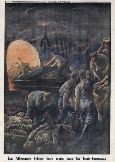 प्रथम विश्व युद्ध 1914-1918 (युद्ध 14-18)। जर्मनों ने मृत सैनिकों को भट्टियों में जला दिया। ०४/२३/१९१६ को "" ले पेटिट जर्नल" में। निजि संग्रह द्वारा अनाम अनाम